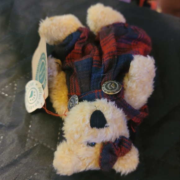 Boyds Bears Plush Retired Red Plaid Overalls Bow Becky Mini Stuffed Animal - Picture 3 of 7